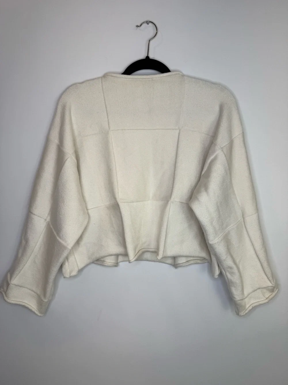 Zara patchwork cropped ecru jumper size small - Picture 7 of 7